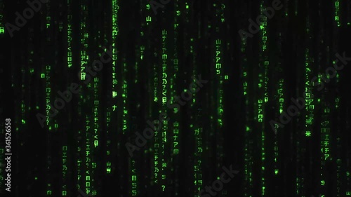 Matrix dropping code.  Virus danger. Interesting background sci-fi . Hacking system screen.