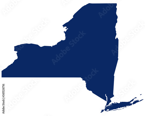 Karte von New York in blauer Farbe