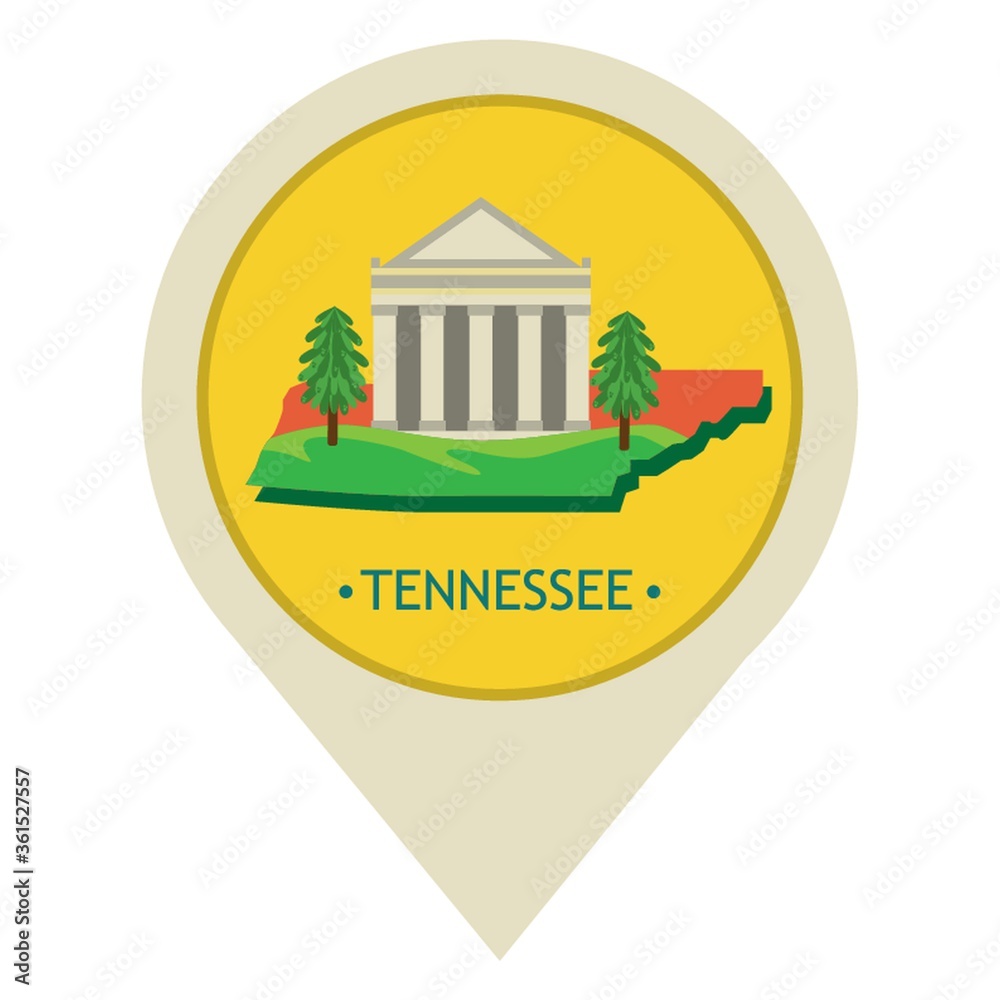 Map pointer with tennessee state