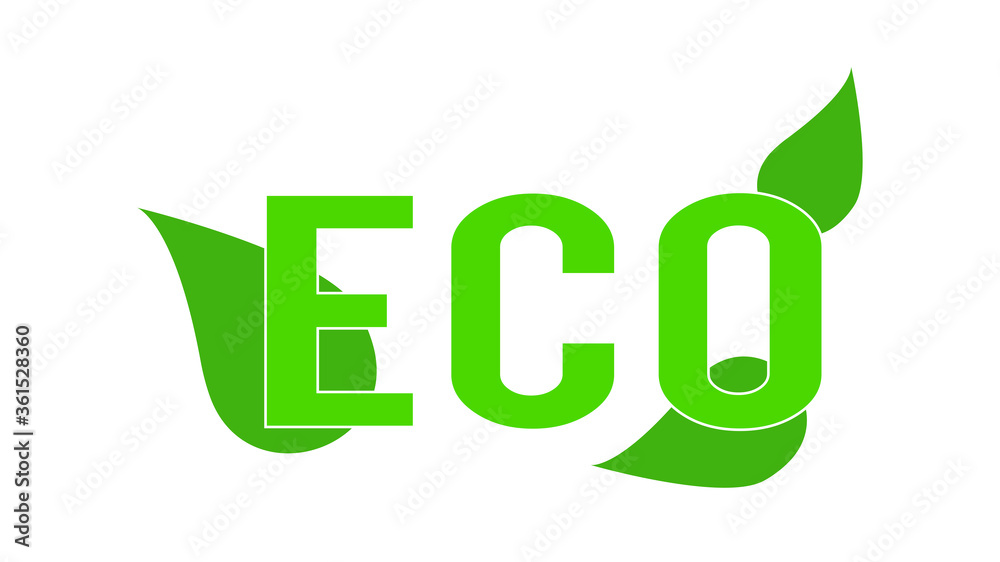 eco fresh green leaf text concept logo creative company icon design eco fresh green leaf text concept logo creative company icon design