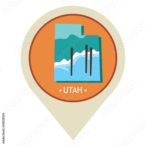 Map pointer with utah state