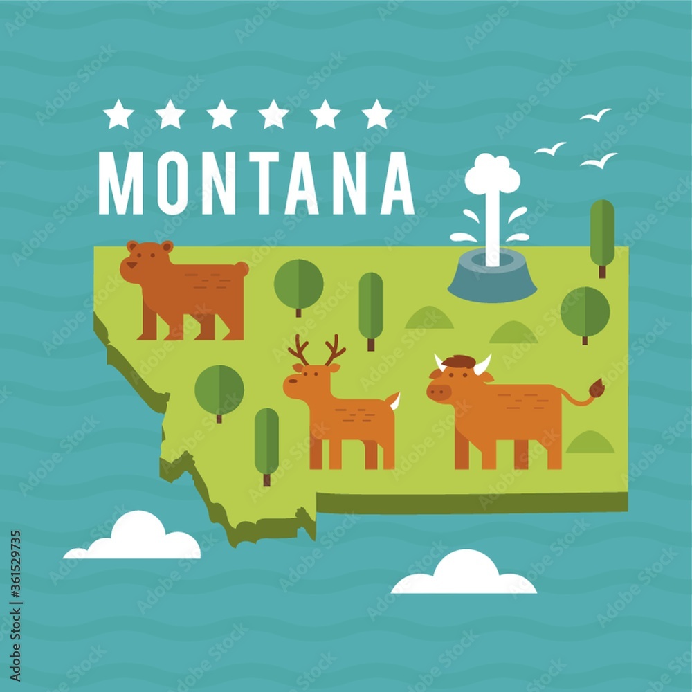 Map of montana state Map of montana state