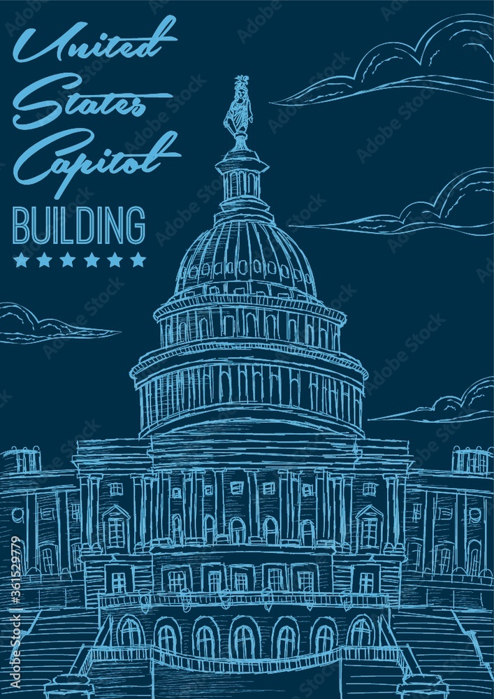 United states capitol building poster