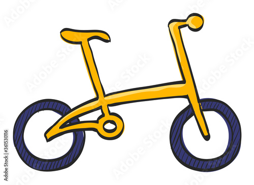Color Sketch Icon Folding bicycle