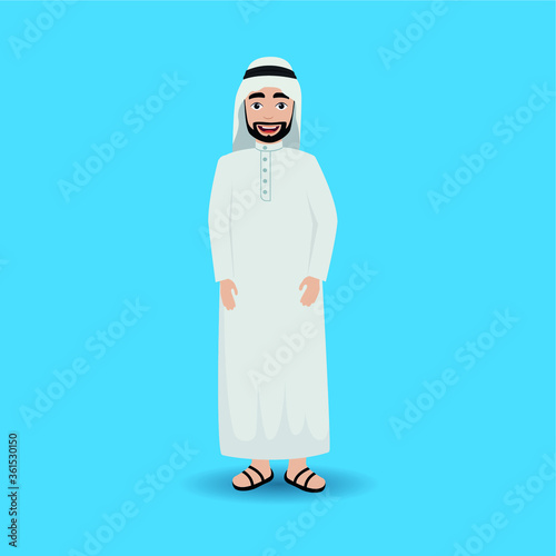 Arabic man character Vector illustration 
