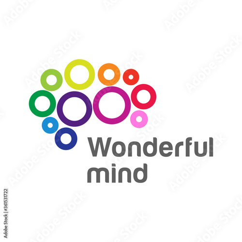 Brain abstract logo creative design. Vector. Mind icon. Brainstorm concept. Colorful cloud shape sign. Abstract template logo, identity for start up, business, smart, digital, technology, internet.