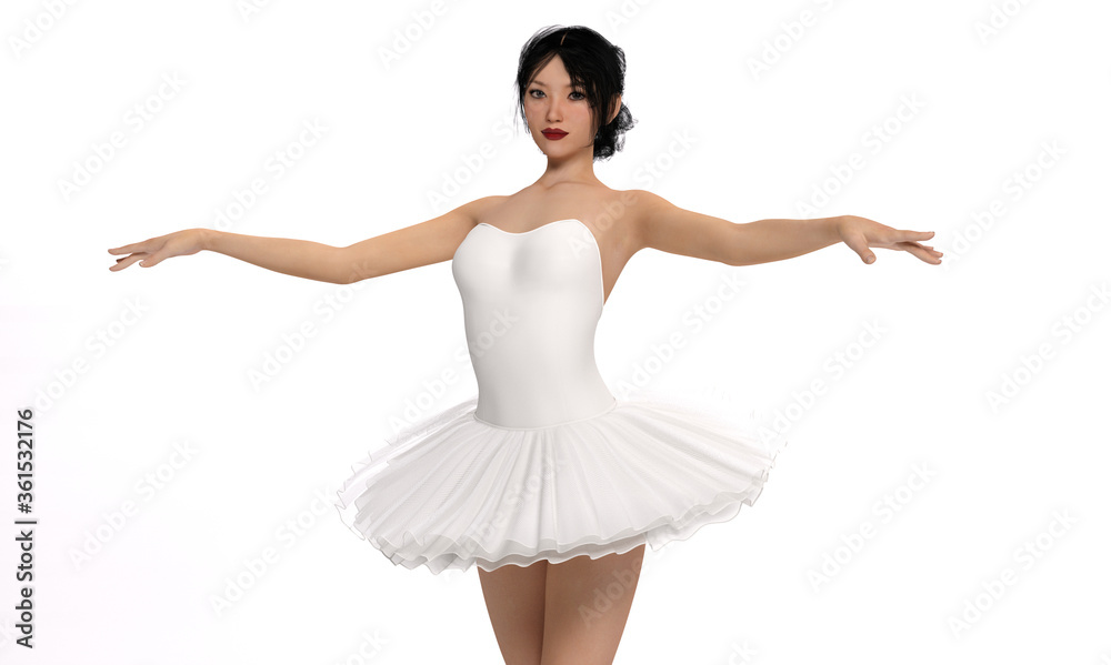 3d rendering : an illustration of ballerina dancing in the studio 3d rendering : an illustration of ballerina dancing in the studio