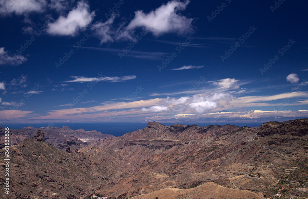 Gran Canaria, landscape of the central montainous part of the island, Las Cumbres, ie The Summits

