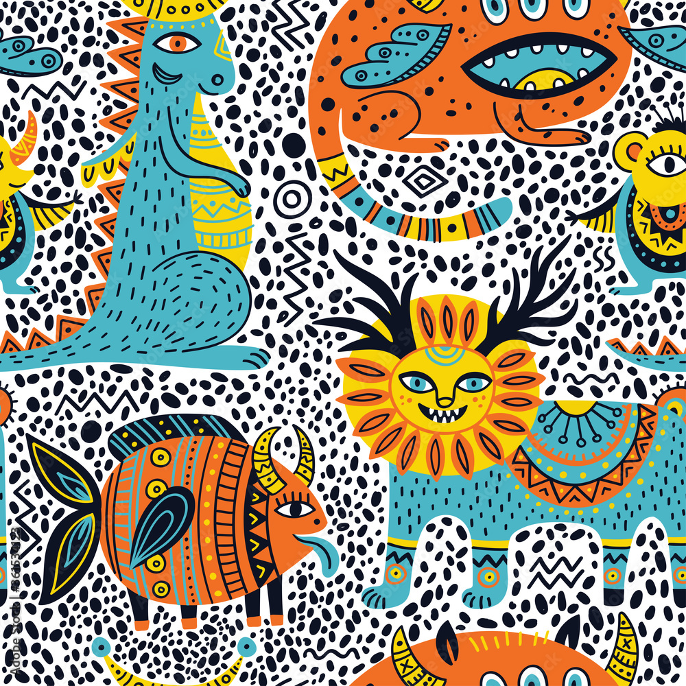 Fantastic animals seamless pattern Fantastic animals seamless pattern