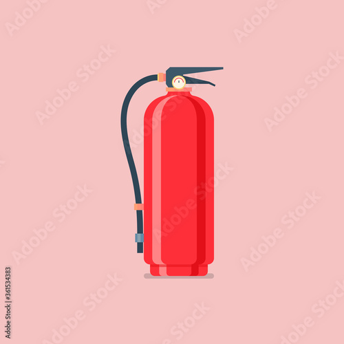 Fire extinguisher in flat style photo