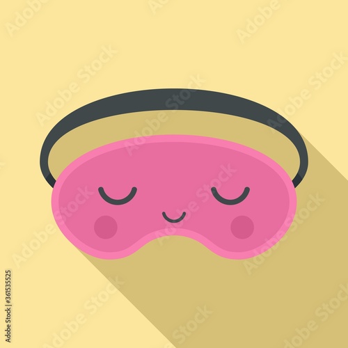 Rest sleeping mask icon. Flat illustration of rest sleeping mask vector icon for web design