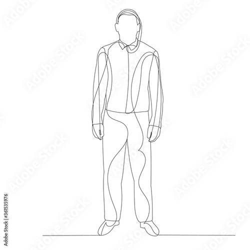 isolated, single line drawing of a man, sketch