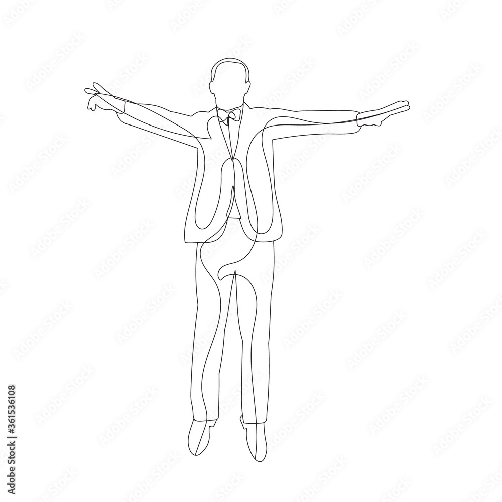 vector, isolated, one line drawing of a man jumping, sketch vector, isolated, one line drawing of a man jumping, sketch