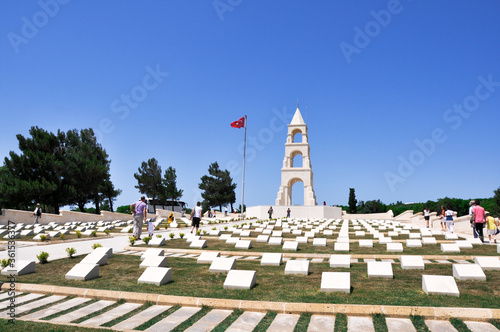 Canakkale, Turkey - 24 June 2011: 57th Infantry Regiment Monument and cemetery. The 57th Infantry Regiment was a regiment of the Ottoman Army during World War I.