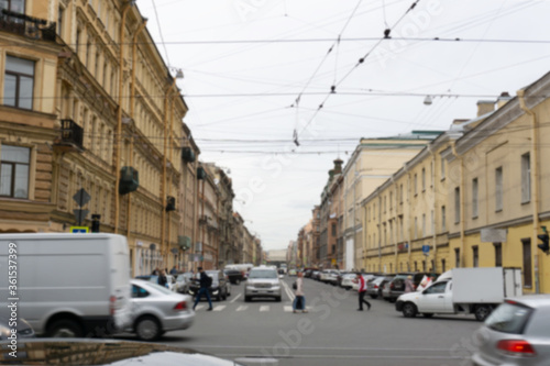 blurred view of one of the streets of St. Petersburg © Анна Майорова