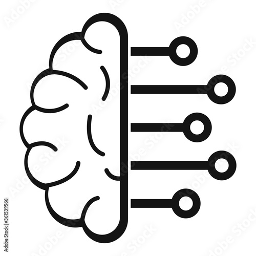 Smart brain analysis icon. Simple illustration of smart brain analysis vector icon for web design isolated on white background