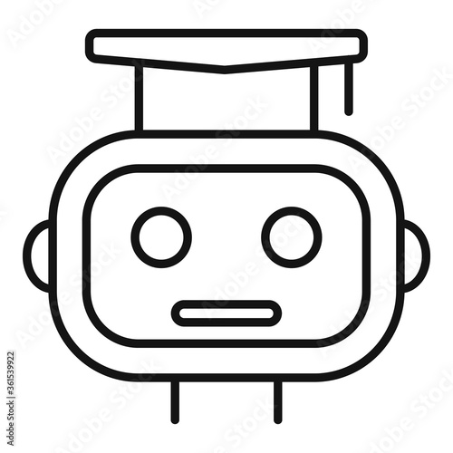 Graduated ai robot icon. Outline graduated ai robot vector icon for web design isolated on white background