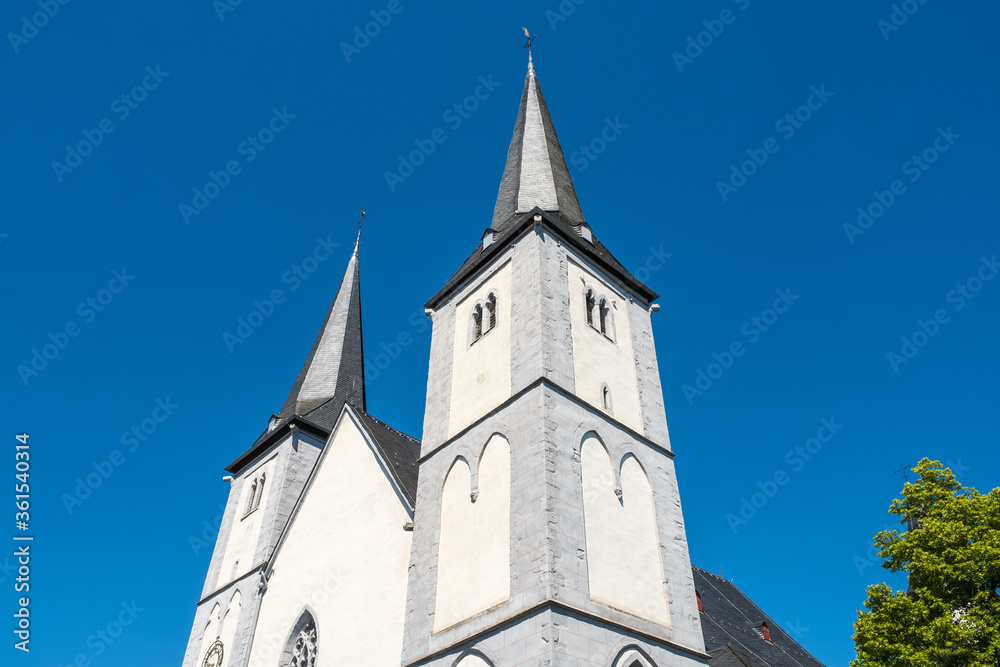 The towers of the St. Peter church in Montabaur / Germany