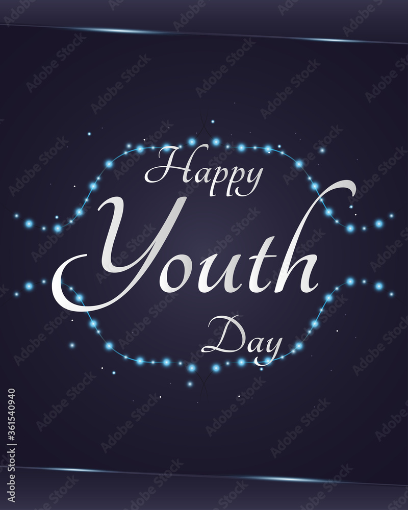 Youth Day Background with Glowing Light for Banner, Poster, or Greeting Card