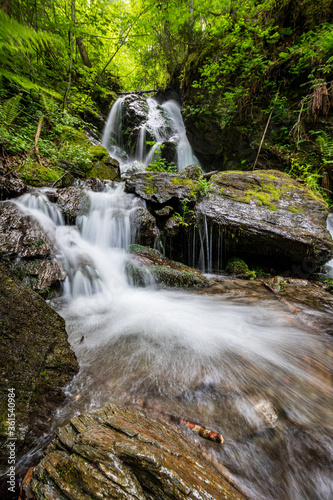 long time exposure of a waterfall in  Donnersbach  gorge in Styria  Austria 
