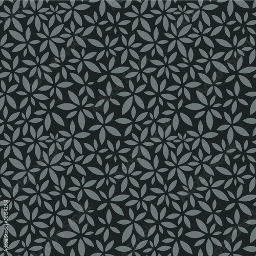 Minimalistic abstract floral background. Vector seamless pattern in shades of gray. 