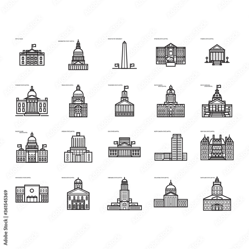 Collection of USA government buildings