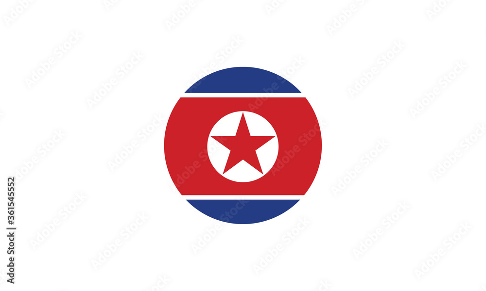 North Korea flag circle national vector illustration North Korea flag circle national vector illustration