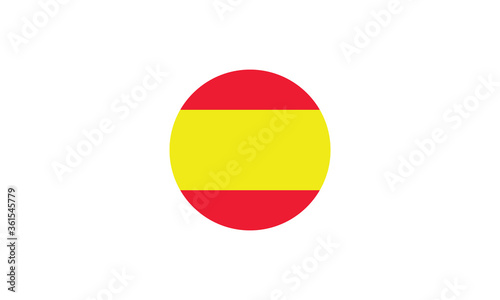 Spain flag circle national vector illustration