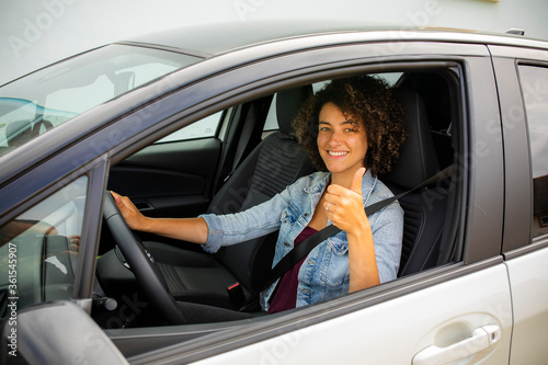 woman in car