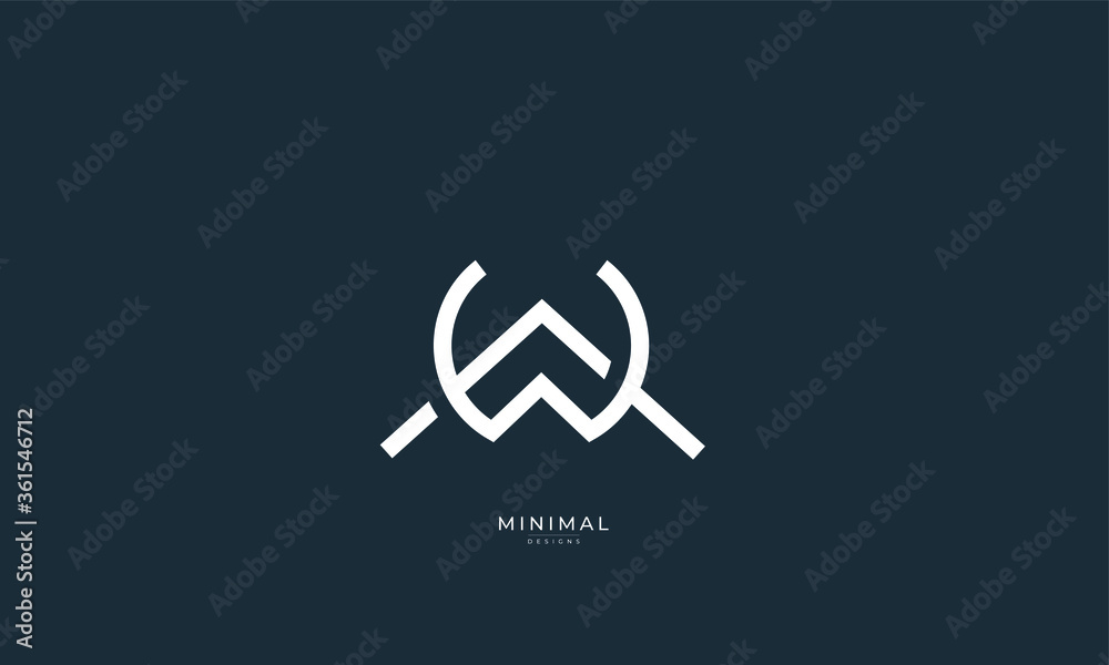 Alphabet letter icon logo WA or AW Alphabet letter icon logo WA or AW