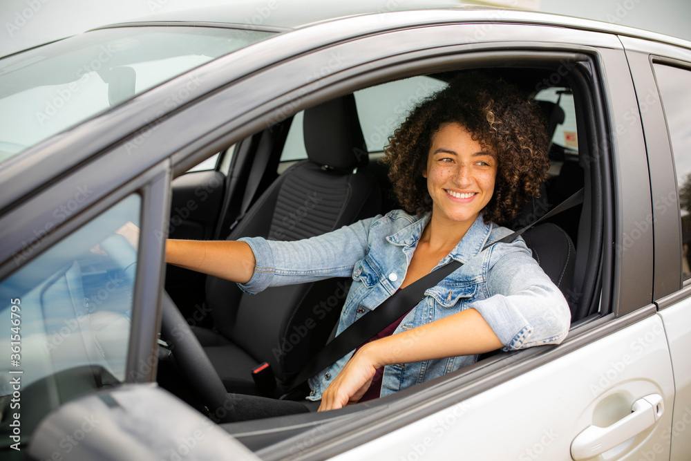 woman in car woman in car