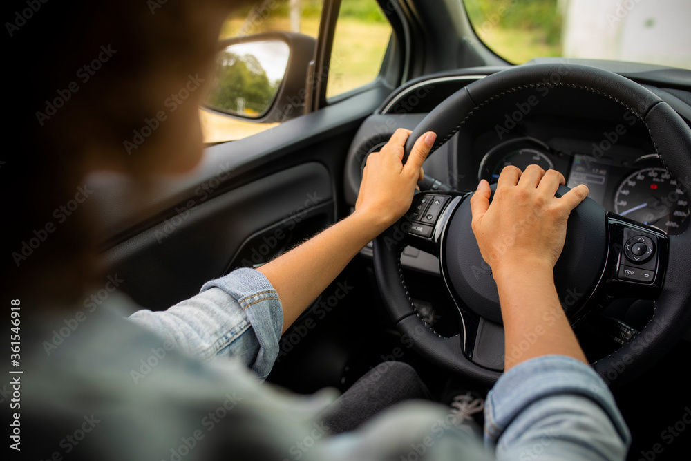 woman in car woman in car