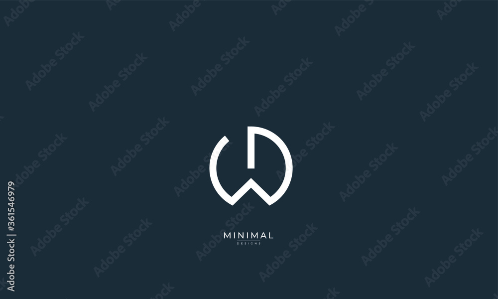 Alphabet letter icon logo WD