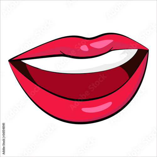 Isolated drawing of beautiful lips