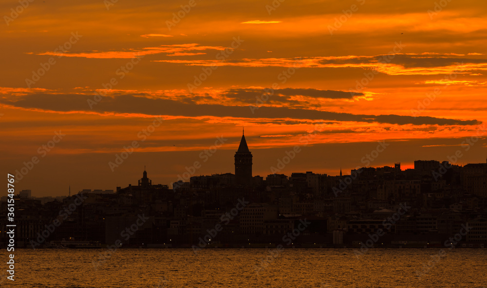 Sunset view of istanbul, Turkey.