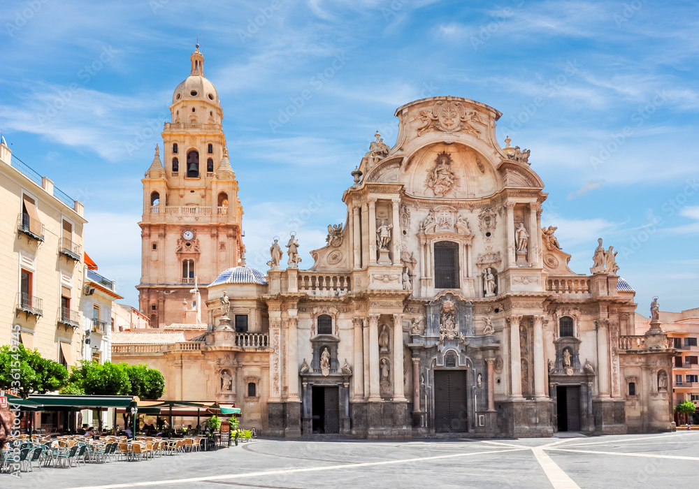 Cathedral of Saint Mary in center of Murcia, Spain
