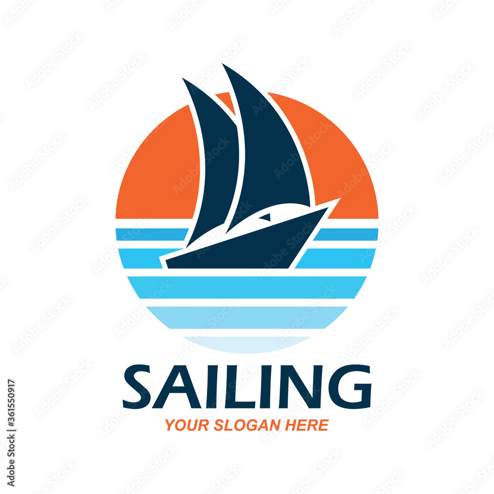 sailing logo with text space for your slogan tag line, vector illustration sailing logo with text space for your slogan tag line, vector illustration