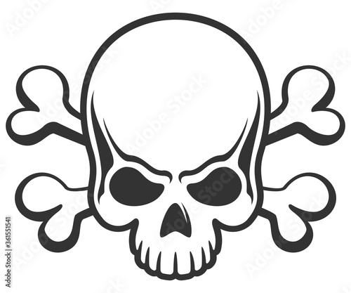 Skull and crossbones, vector illustration