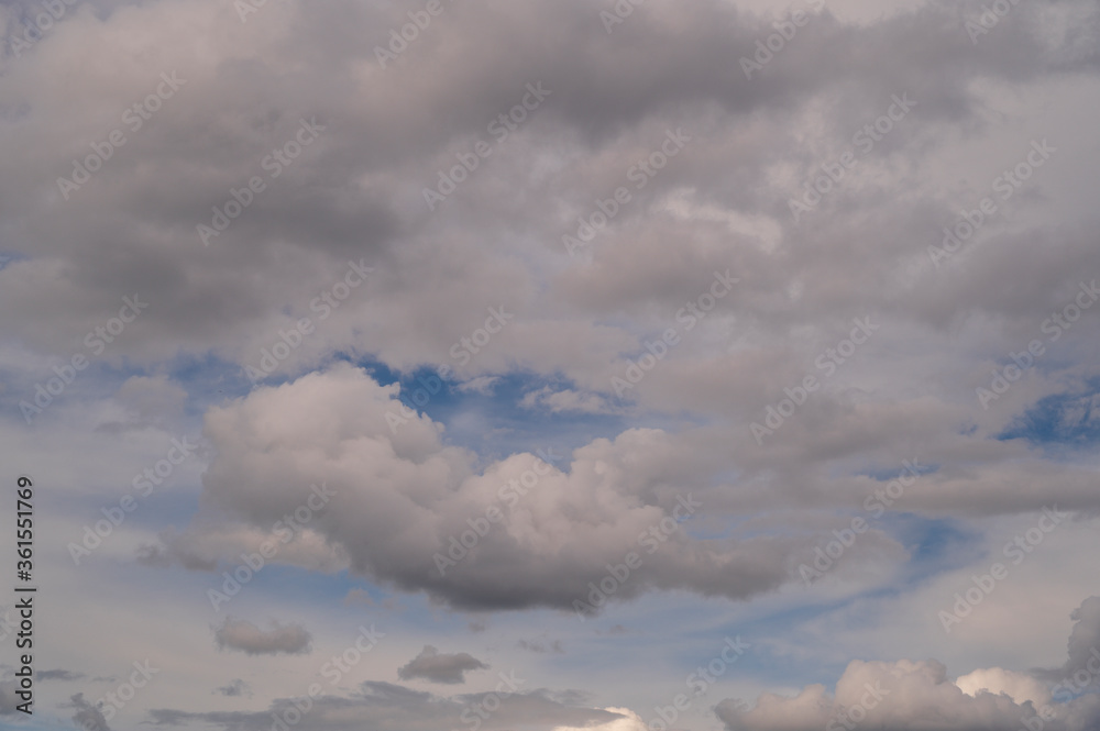sky background of gray atmospheric clouds