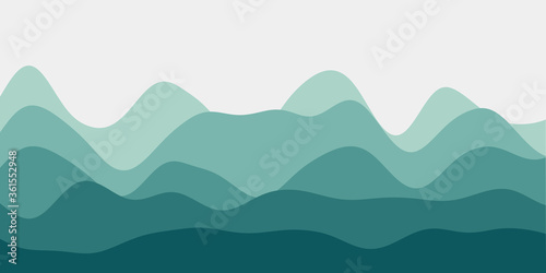 Abstract mint hills background. Colorful waves powerful vector illustration.