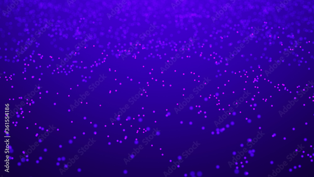 Dust particles. Abstract background of dots. Cosmic illustration. 3d rendering.