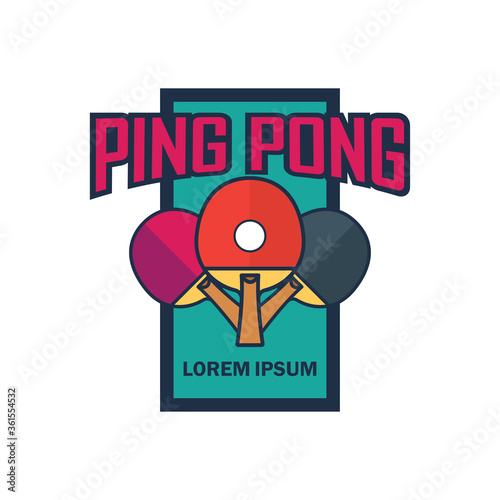 table tennis ping pong logo with text space for your slogan tag line, vector illustration