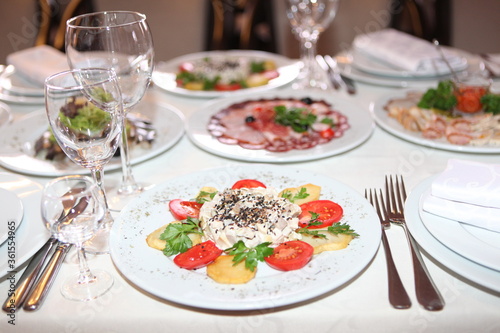 table set for a dinner