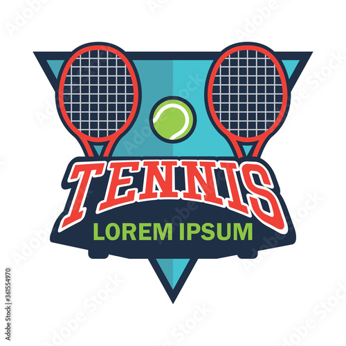 tennis court logo with text space for your slogan tag line, vector illustration