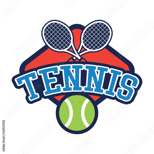 tennis court logo with text space for your slogan tag line, vector illustration