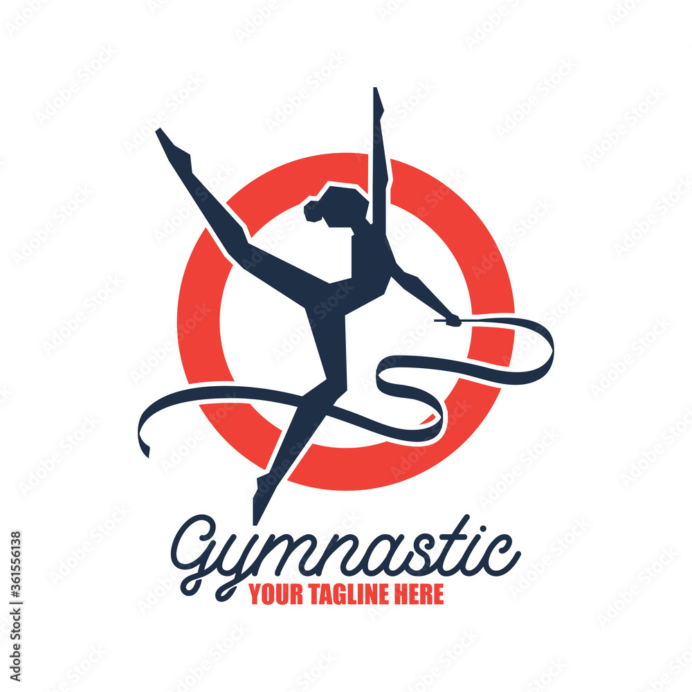 gymnastic sport logo with text space for your slogan tag line, vector  illustration Векторный объект Stock | Adobe Stock