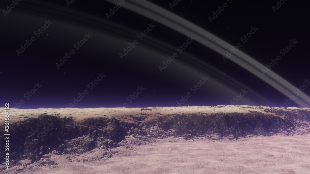 Exo Planet, space fantsy, beautiful science fiction wallpaper with endless deep space. 3D render