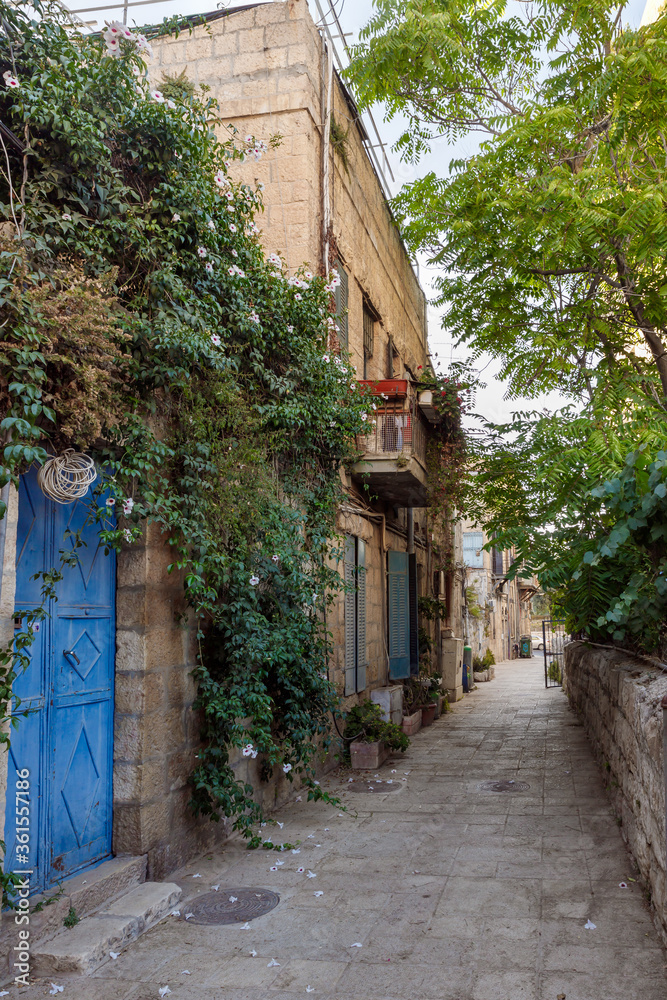 Quiet streets in the Mamila quarter in Jerusalem, Israel. The Maaravim Street. Quiet streets in the Mamila quarter in Jerusalem, Israel. The Maaravim Street.