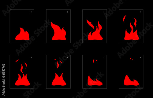 Fire explosion effect. Explosion Animation effect. Animation Sprite sheet for games, cartoon or animation. vector style animation effect 13052.