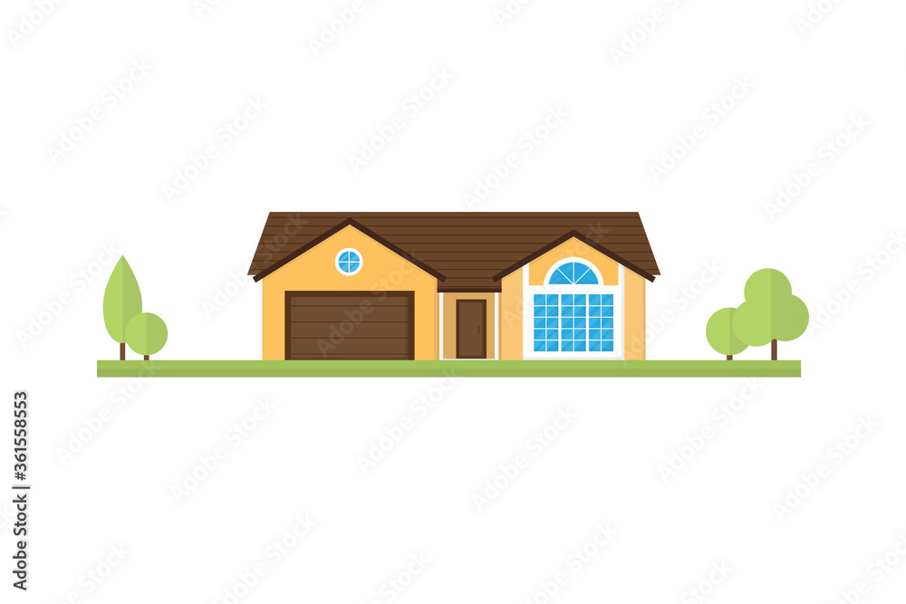 House building or home flat style. House building or home flat style.